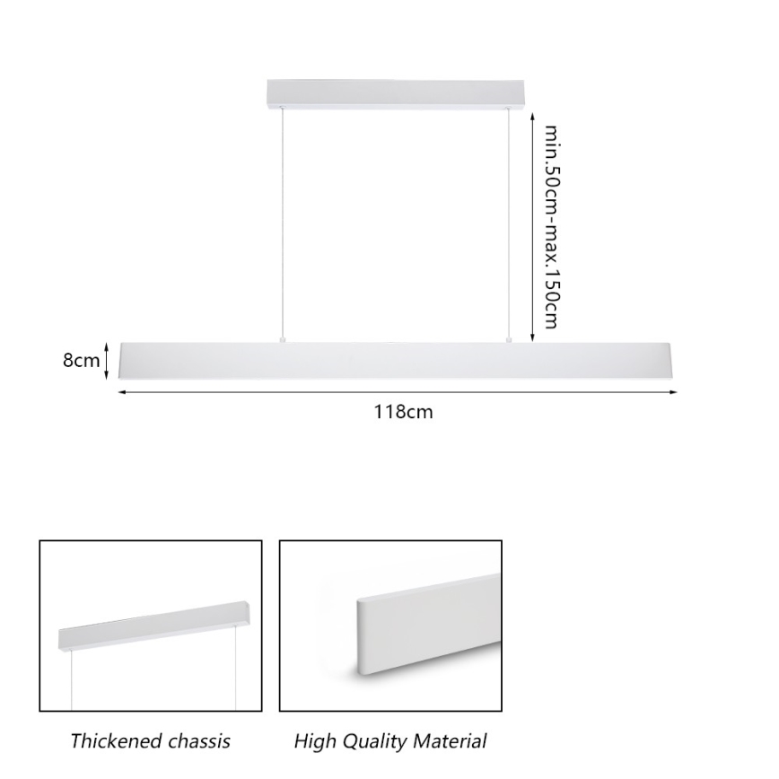 Brilagi - Світлодіодна підвісна люстра з регулюванням яскравості SLIMLINE LED/40W/230V 3000-6000K білий + пульт дистанційного керування