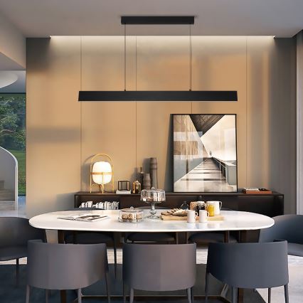 Brilagi - Світлодіодна підвісна люстра з регулюванням яскравості SLIMLINE LED/40W/230V 3000-6000K чорний + пульт дистанційного керування