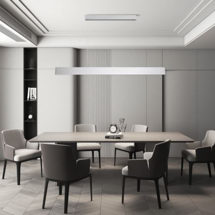 Brilagi - Світлодіодна підвісна люстра з регулюванням яскравості SLIMLINE LED/40W/230V 3000-6000K срібний + пульт дистанційного керування