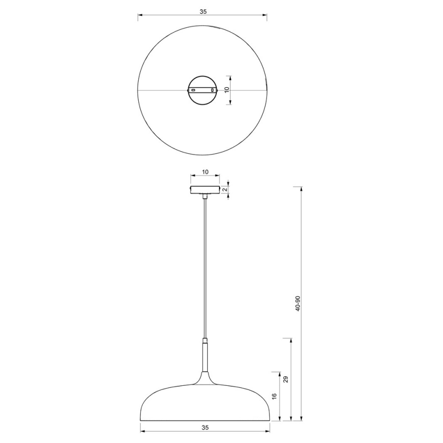 Brilagi - Підвісна люстра ABRAHAM 1xE27/60W/230V діаметр 35 см чорний