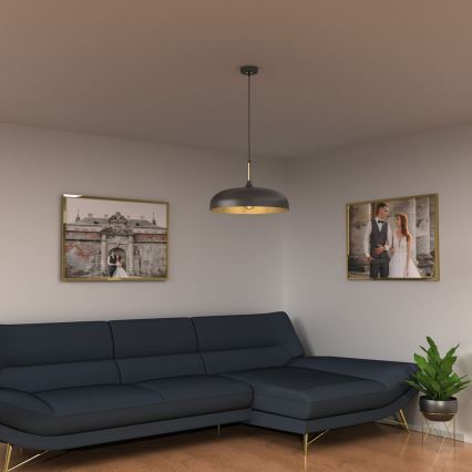 Brilagi - Підвісна люстра ABRAHAM 1xE27/60W/230V діаметр 45 см чорний