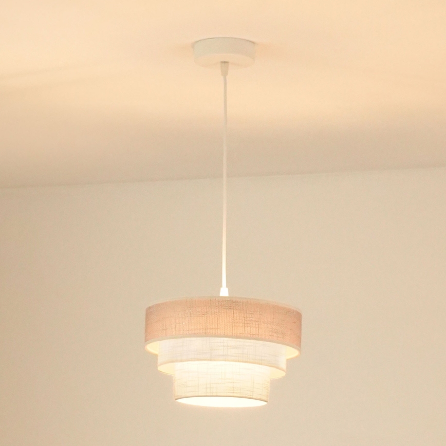 Brilagi - Підвісна люстра ALASKA LUNETA 1xE27/15W/230V діаметр 25 см сірий/кремовий