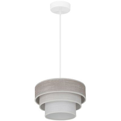Brilagi - Підвісна люстра ALASKA LUNETA 1xE27/15W/230V діаметр 25 см сірий/кремовий