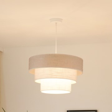 Brilagi - Підвісна люстра ALASKA LUNETA 1xE27/15W/230V діаметр 45 см сірий/кремовий