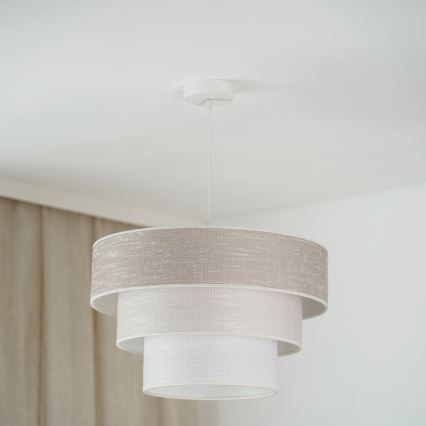 Brilagi - Підвісна люстра ALASKA LUNETA 1xE27/15W/230V діаметр 45 см сірий/кремовий