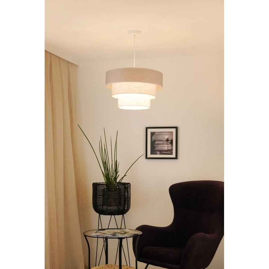 Brilagi - Підвісна люстра ALASKA LUNETA 1xE27/15W/230V діаметр 45 см сірий/кремовий