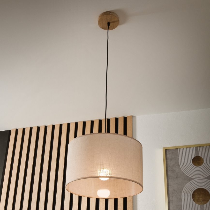 Brilagi - Підвісна люстра ANTHONY 1xE27/60W/230V дуб/бежевий