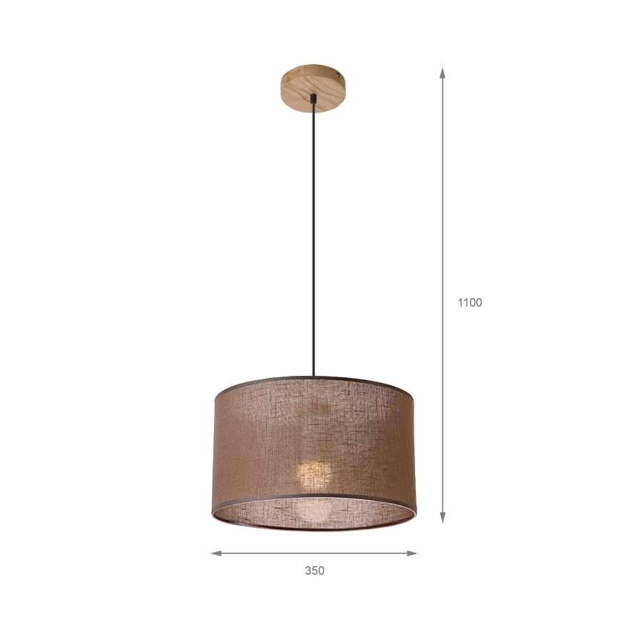 Brilagi - Підвісна люстра ANTHONY 1xE27/60W/230V дуб/коричневий