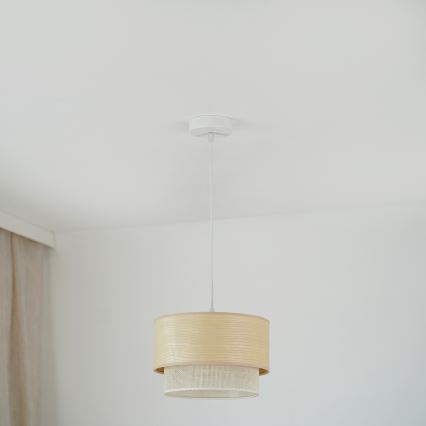 Brilagi - Підвісна люстра ARIZONA BOHO 1xE27/15W/230V діаметр 25 см бежевий/білий