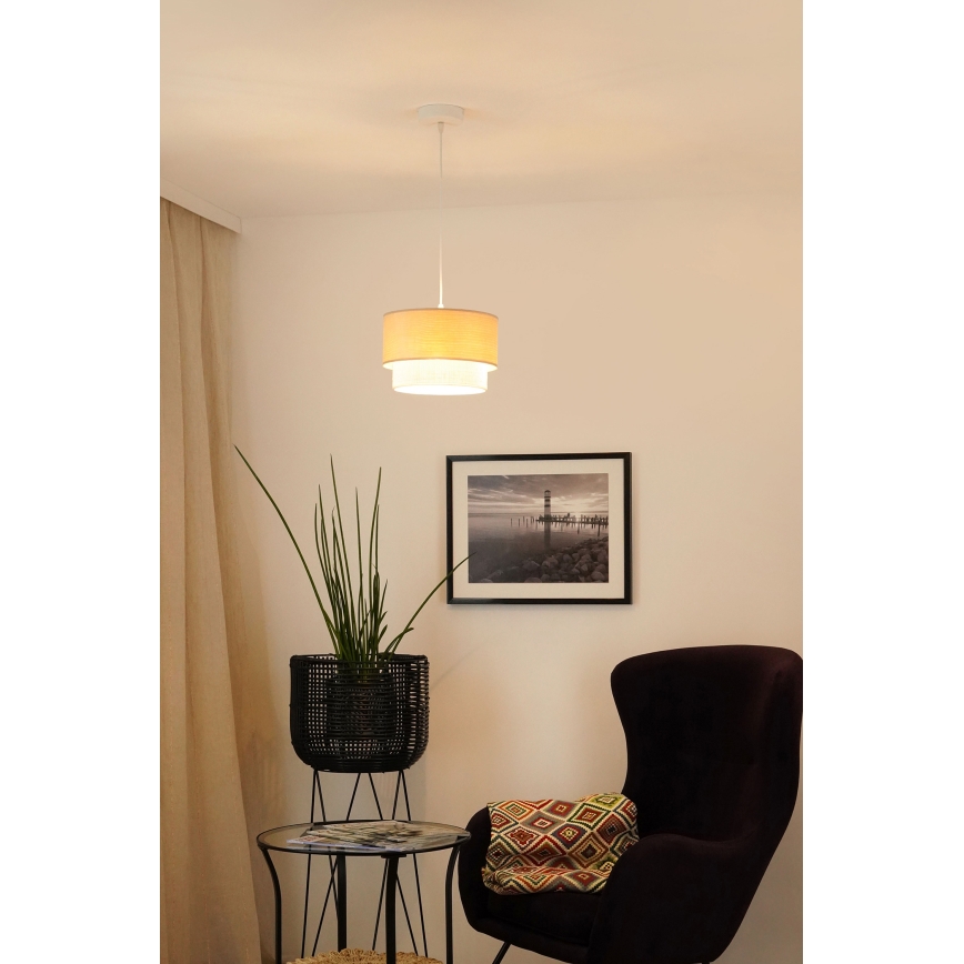 Brilagi - Підвісна люстра ARIZONA BOHO 1xE27/15W/230V діаметр 25 см бежевий/білий