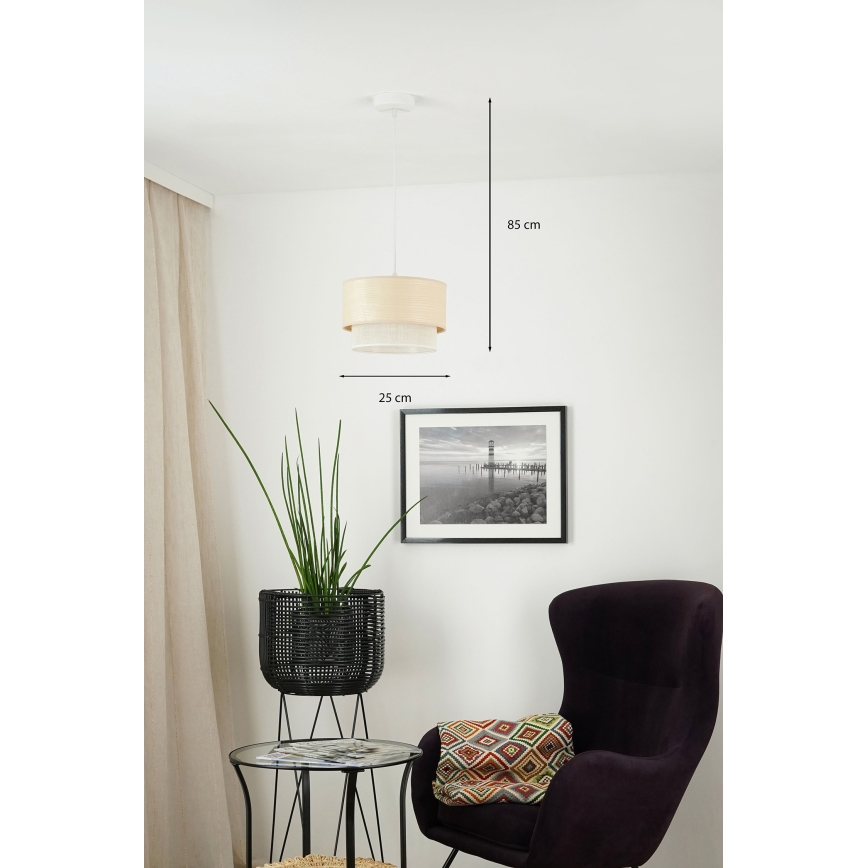Brilagi - Підвісна люстра ARIZONA BOHO 1xE27/15W/230V діаметр 25 см бежевий/білий