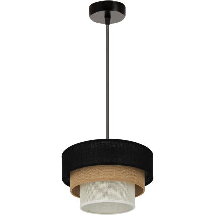 Brilagi - Підвісна люстра ASPEN LUNETA 1xE27/15W/230V діаметр 25 см чорний/бежевий/кремовий