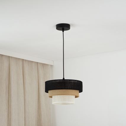 Brilagi - Підвісна люстра ASPEN LUNETA 1xE27/15W/230V діаметр 25 см чорний/бежевий/кремовий