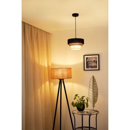 Brilagi - Підвісна люстра ASPEN LUNETA 1xE27/15W/230V діаметр 25 см чорний/бежевий/кремовий