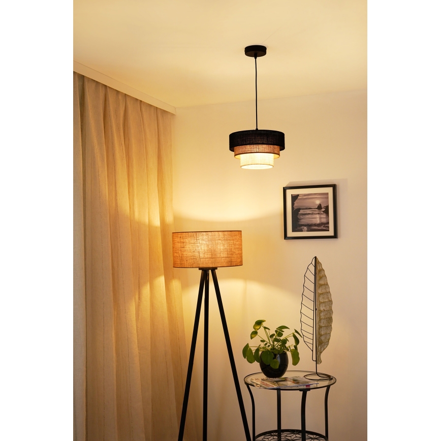 Brilagi - Підвісна люстра ASPEN LUNETA 1xE27/15W/230V діаметр 25 см чорний/бежевий/кремовий