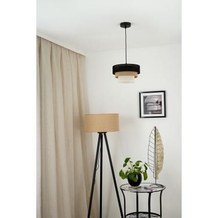 Brilagi - Підвісна люстра ASPEN LUNETA 1xE27/15W/230V діаметр 25 см чорний/бежевий/кремовий