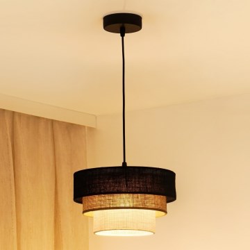 Brilagi - Підвісна люстра ASPEN LUNETA 1xE27/15W/230V діаметр 25 см чорний/бежевий/кремовий