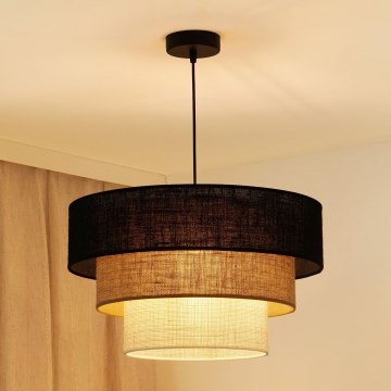 Brilagi - Підвісна люстра ASPEN LUNETA 1xE27/15W/230V діаметр 45 см чорний/бежевий/кремовий
