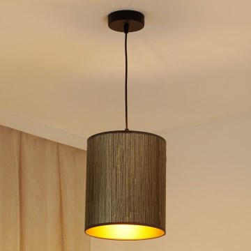 Brilagi - Підвісна люстра BOSTON ROLLER 1xE27/15W/230V діаметр 21 см солома коричневий/золотий