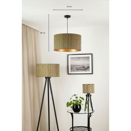Brilagi - Підвісна люстра BOSTON ROLLER 1xE27/15W/230V діаметр 45 см солома коричневий/золотий