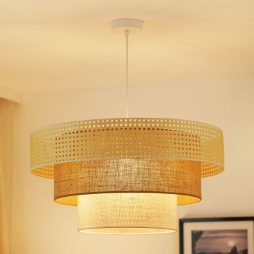 Brilagi - Підвісна люстра CEDAR LUNETA 1xE27/15W/230V діаметр 60 см бежевий/коричневий/кремовий
