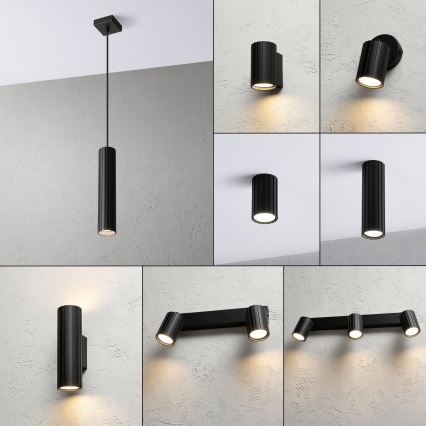 Brilagi - Підвісна люстра CRISPINA на тросі 1xGU10/10W/230V чорна