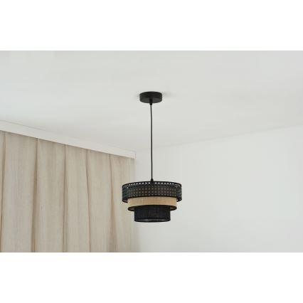 Brilagi - Підвісна люстра DAKOTA LUNETA 1xE27/15W/230V діаметр 25 см чорний/бежевий