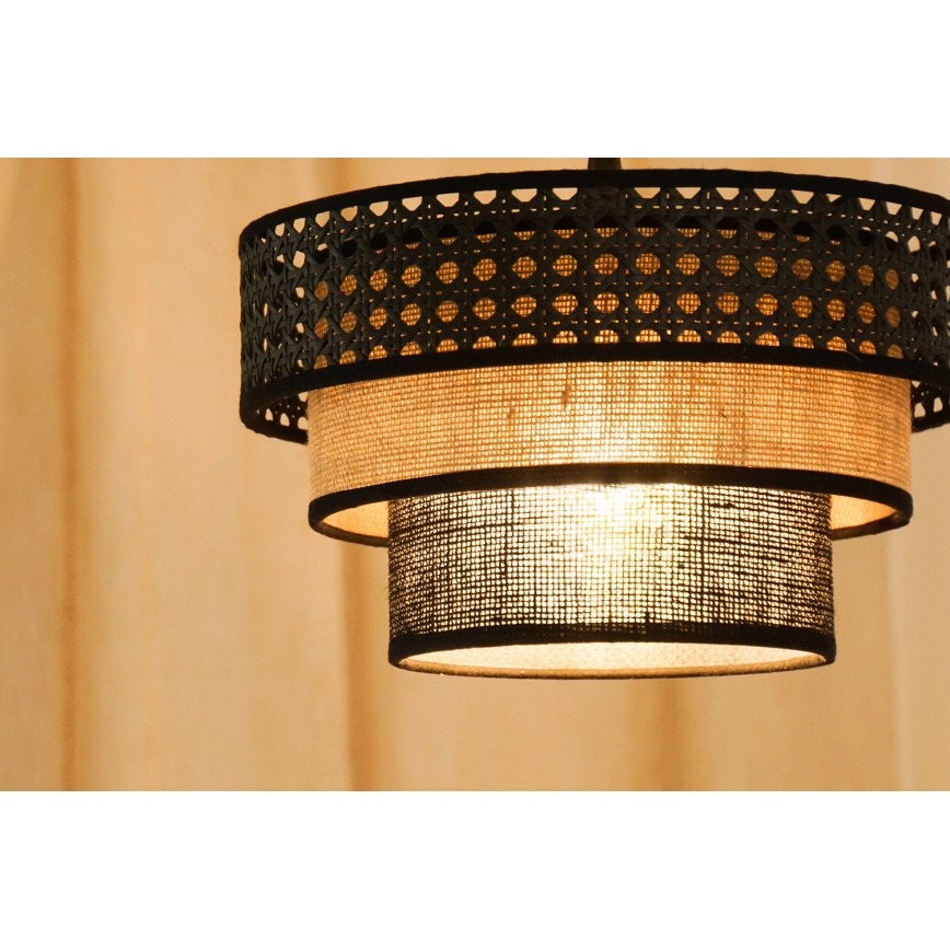 Brilagi - Підвісна люстра DAKOTA LUNETA 1xE27/15W/230V діаметр 25 см чорний/бежевий