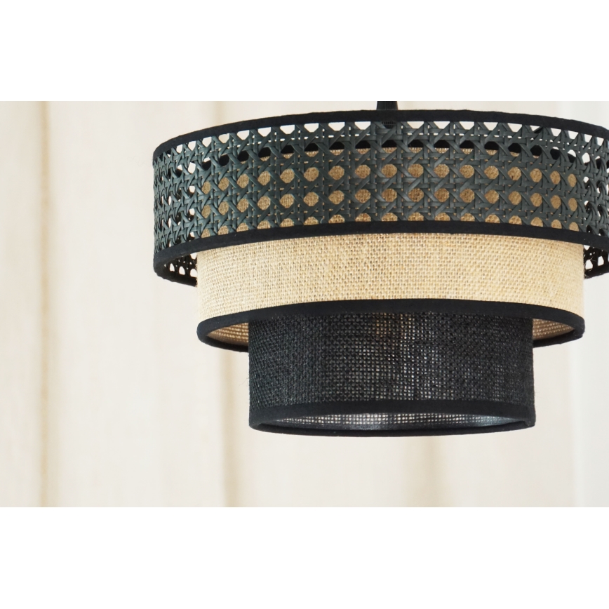 Brilagi - Підвісна люстра DAKOTA LUNETA 1xE27/15W/230V діаметр 25 см чорний/бежевий
