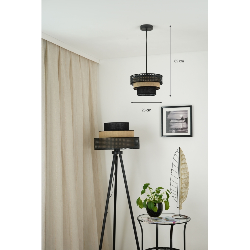 Brilagi - Підвісна люстра DAKOTA LUNETA 1xE27/15W/230V діаметр 25 см чорний/бежевий