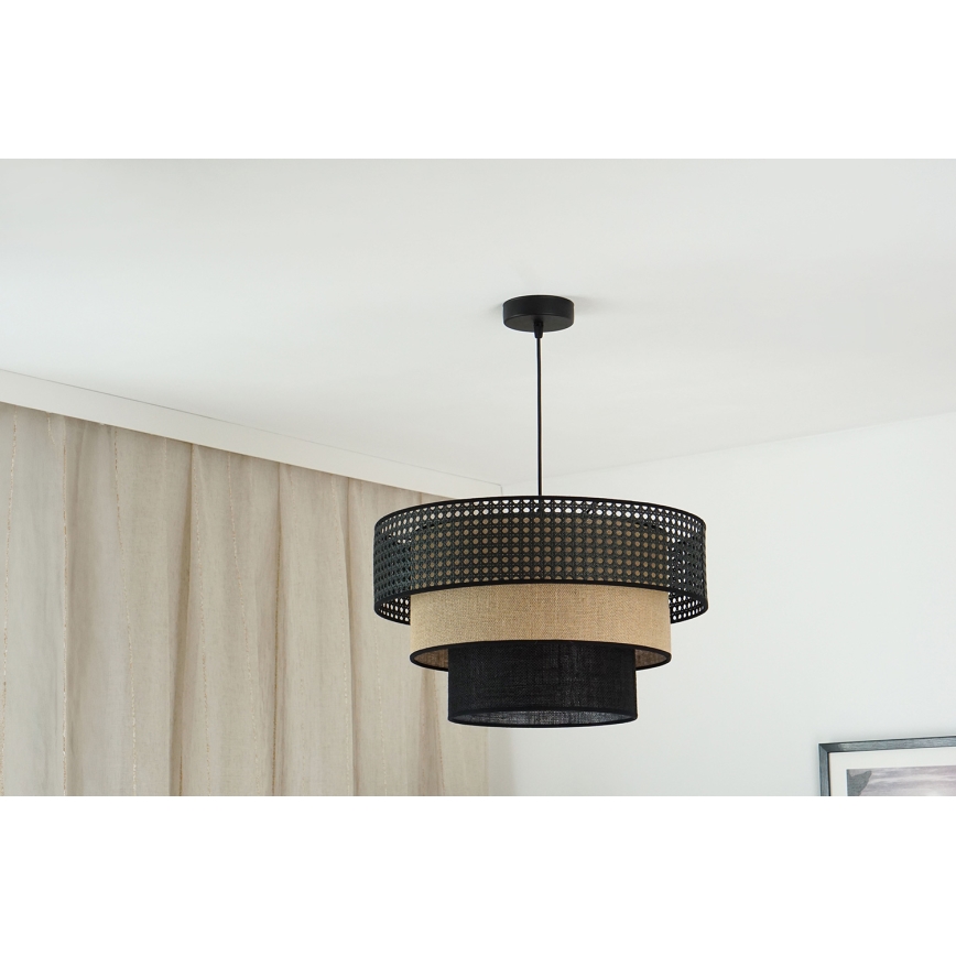 Brilagi - Підвісна люстра DAKOTA LUNETA 1xE27/15W/230V діаметр 45 см чорний/бежевий