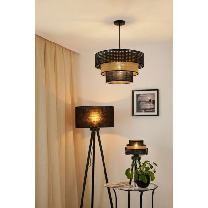Brilagi - Підвісна люстра DAKOTA LUNETA 1xE27/15W/230V діаметр 45 см чорний/бежевий