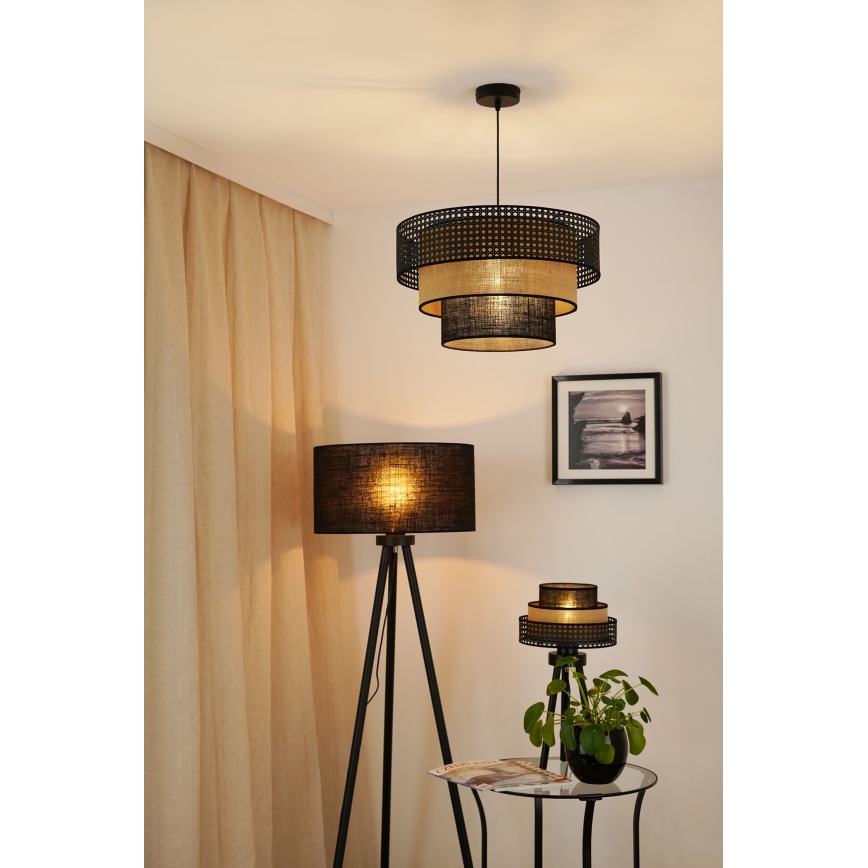 Brilagi - Підвісна люстра DAKOTA LUNETA 1xE27/15W/230V діаметр 45 см чорний/бежевий