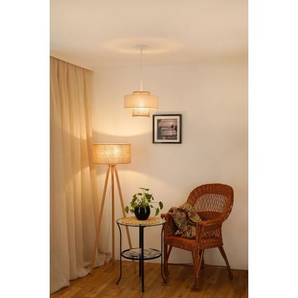 Brilagi - Підвісна люстра DALLAS 1xE27/15W/230V діаметр 30 см коричневий/кремовий/білий