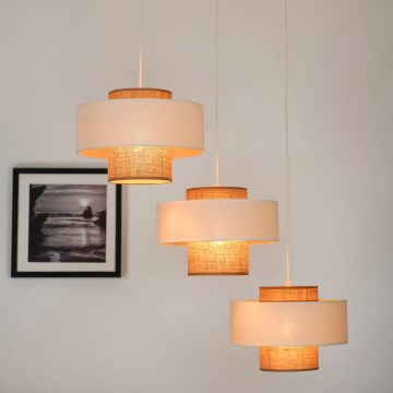 Brilagi - Підвісна люстра DALLAS 3xE27/15W/230V коричневий/кремовий/білий