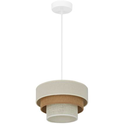 Brilagi - Підвісна люстра DENVER LUNETA 1xE27/15W/230V діаметр 25 см бежевий/коричневий/кремовий