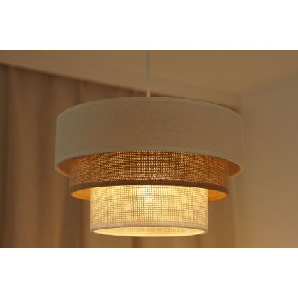 Brilagi - Підвісна люстра DENVER LUNETA 1xE27/15W/230V діаметр 25 см бежевий/коричневий/кремовий