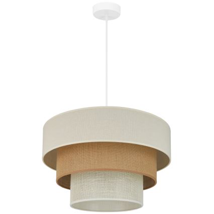 Brilagi - Підвісна люстра DENVER LUNETA 1xE27/15W/230V діаметр 45 см бежевий/коричневий/кремовий