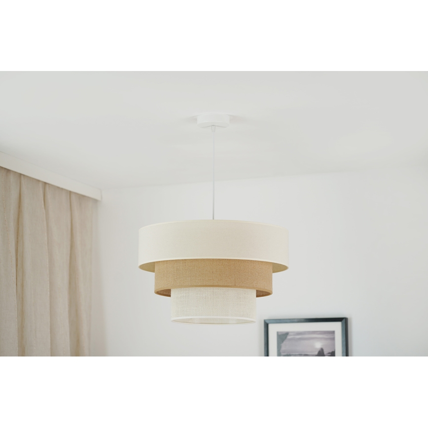 Brilagi - Підвісна люстра DENVER LUNETA 1xE27/15W/230V діаметр 45 см бежевий/коричневий/кремовий