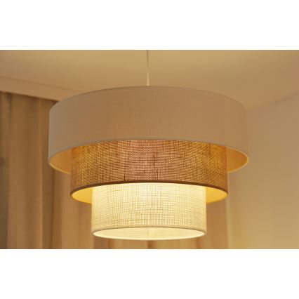 Brilagi - Підвісна люстра DENVER LUNETA 1xE27/15W/230V діаметр 45 см бежевий/коричневий/кремовий