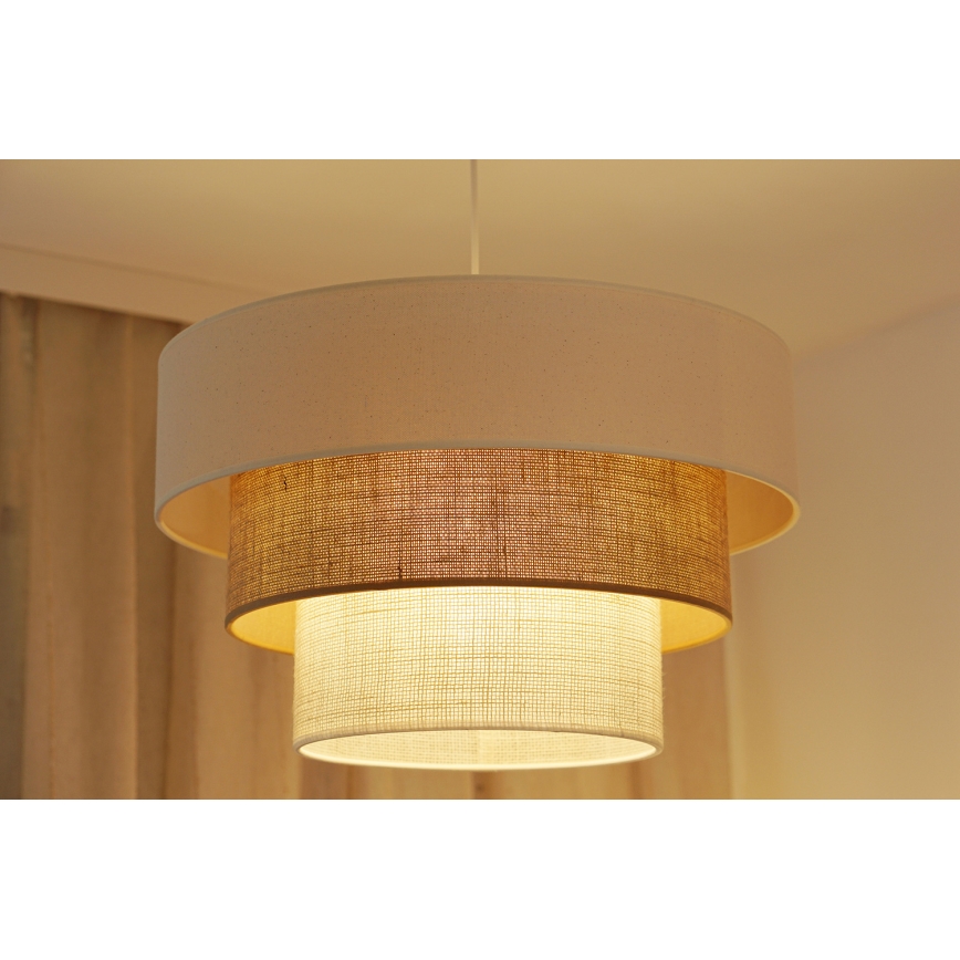 Brilagi - Підвісна люстра DENVER LUNETA 1xE27/15W/230V діаметр 45 см бежевий/коричневий/кремовий