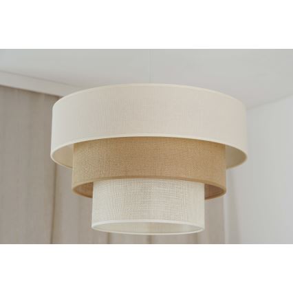 Brilagi - Підвісна люстра DENVER LUNETA 1xE27/15W/230V діаметр 45 см бежевий/коричневий/кремовий