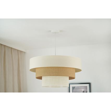 Brilagi - Підвісна люстра DENVER LUNETA 1xE27/15W/230V діаметр 60 см бежевий/коричневий/кремовий