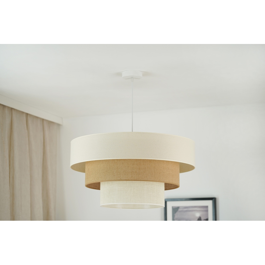 Brilagi - Підвісна люстра DENVER LUNETA 1xE27/15W/230V діаметр 60 см бежевий/коричневий/кремовий