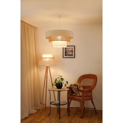 Brilagi - Підвісна люстра DENVER LUNETA 1xE27/15W/230V діаметр 60 см бежевий/коричневий/кремовий