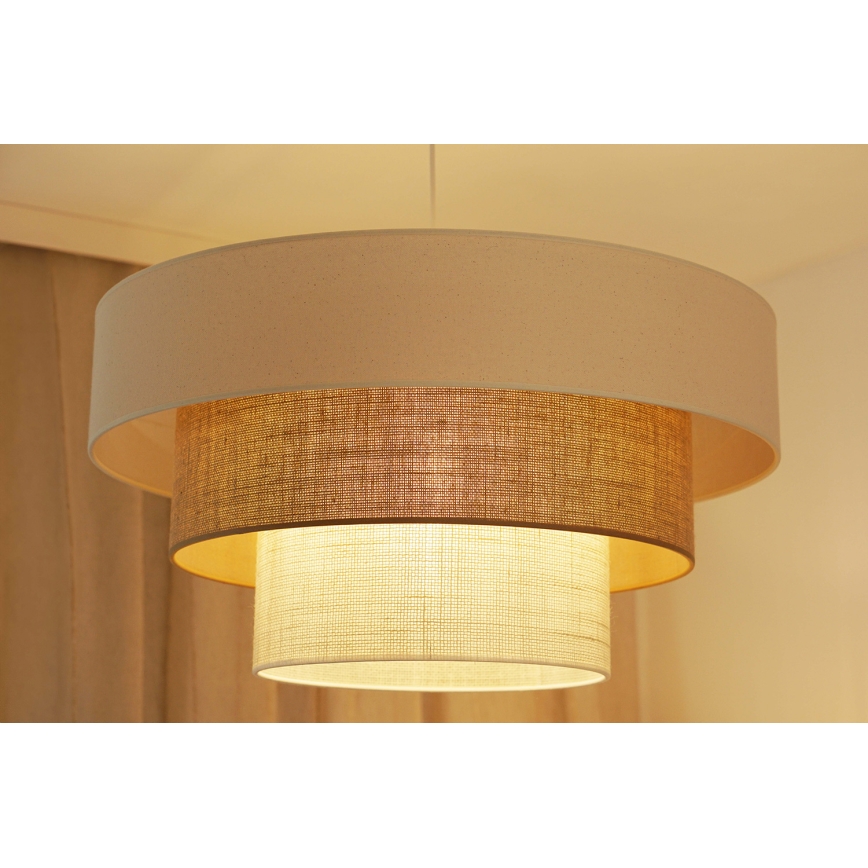 Brilagi - Підвісна люстра DENVER LUNETA 1xE27/15W/230V діаметр 60 см бежевий/коричневий/кремовий