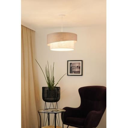 Brilagi - Підвісна люстра DOVER SHINE 1xE27/15W/230V діаметр 50 см сірий/кремовий