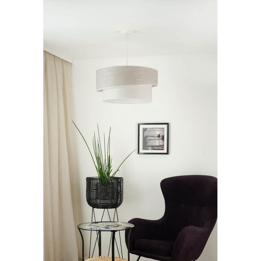 Brilagi - Підвісна люстра DOVER SHINE 1xE27/15W/230V діаметр 50 см сірий/кремовий