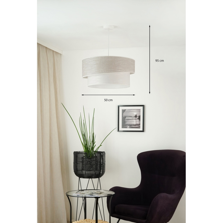 Brilagi - Підвісна люстра DOVER SHINE 1xE27/15W/230V діаметр 50 см сірий/кремовий