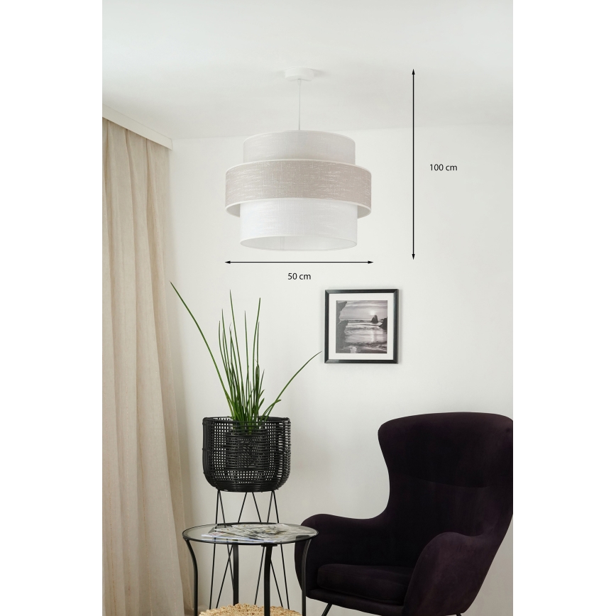 Brilagi - Підвісна люстра DOVER SPACE 1xE27/15W/230V діаметр 50 см сірий/кремовий